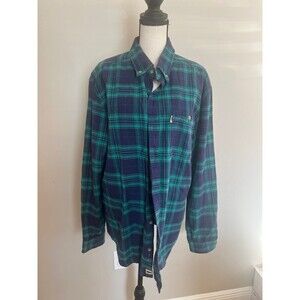 Buffalo Jackson Trading Co Shirt Mens Large Blue Plaid Flannel Button Down